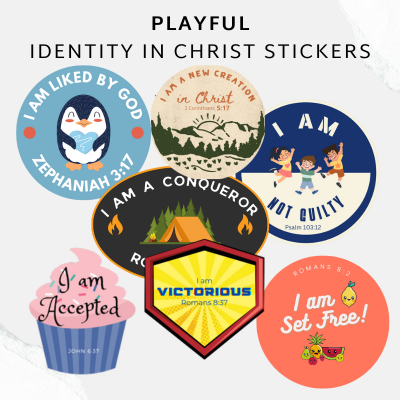 Playful Identity in Christ Stickers