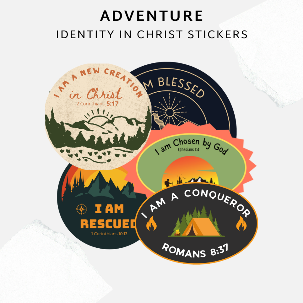 Adventure Identity in Christ Stickers